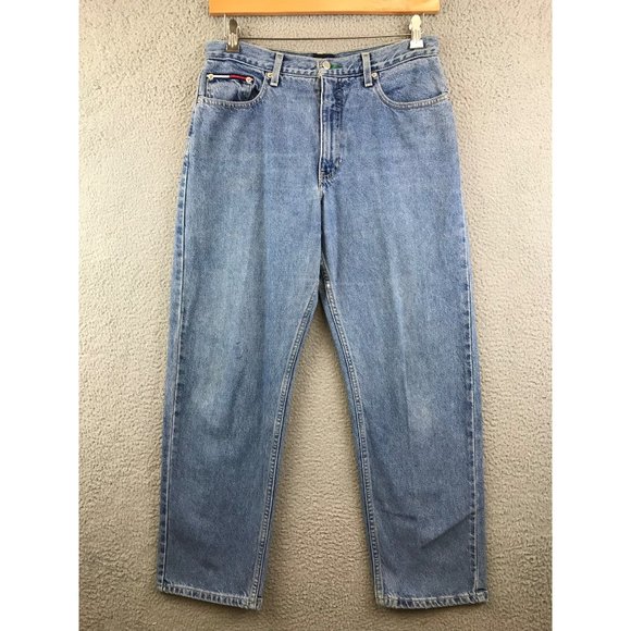 Vintage Tommy Hilfiger Jeans Women's 11/30 Flag Patch High Rise Mom Denim - Picture 2 of 10